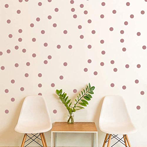 Mu Mianhua 300 pegatinas de pared fáciles de despegar y pegar, diseño de lunares, para decoración de pared festiva de bebé, color oro rosa