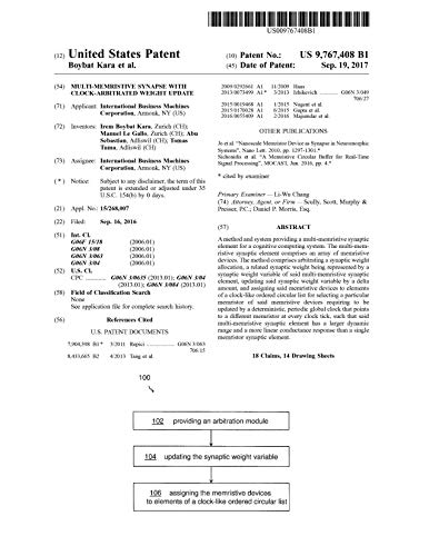Multi-memristive synapse with clock-arbitrated weight update: United States Patent 9767408 (English Edition)