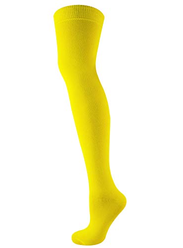 Mysocks Calcetines por encima de la rodilla Llanura amarillo