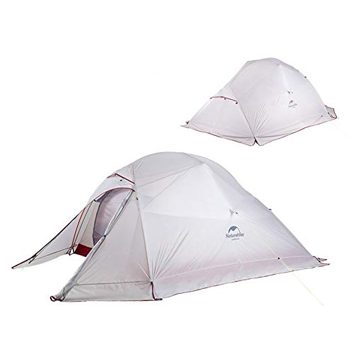 Naturehike Cloud-up 3 Tienda de Campaña Ultraligera para 3 Personas - Tienda Impermeable de Doble Capa para Trekking, 4 Estaciones(Gris con Dobladillo)