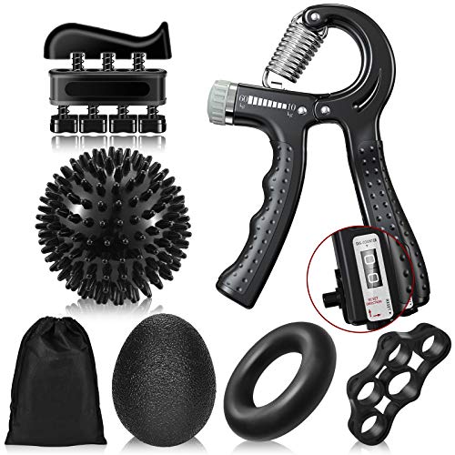Neitra 6 Piezas Contando Fortalecedores de Agarre de Mano,10-60KG Agarrador de Mano Ajustable,Bola de Masaje,Ejercitador de Dedos, Estirador de Dedos, Anillo de Ejercicio y Bola de Agarre Neitra 6 Piezas Contando Fortalecedores de Agarre de Mano,10-60KG Agarrador de Mano Ajustable,Bola de Masaje,Ejercitador de Dedos, Estirador de Dedos, Anillo de Ejercicio y Bola de Agarre
