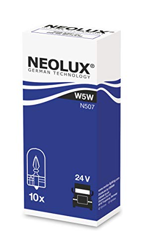 NEOLUX Standard W5W, lámpara de señal para camiones, N507, 24 V, 5 W, (paquete de 10 bombillas)