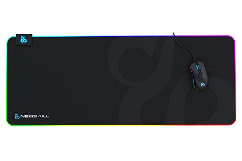 Newskill Nemesis V2 Alfombrilla Gaming RGB con Base de Goma Natural y Superficie de microfibras (retroiluminación RGB Alrededor de la Base) - Tamaño XL - Color Negro