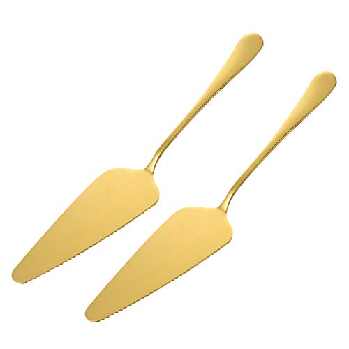 NICEXMAS - Juego de 2 piezas de acero inoxidable para pizza y servidor de pasteles, para pasteles, pasteles y servidores, ideal para bodas, cumpleaños, fiestas y eventos (dorado) NICEXMAS - Juego de 2 piezas de acero inoxidable para pizza y servidor de pasteles, para pasteles, pasteles y servidores, ideal para bodas, cumpleaños, fiestas y eventos (dorado)