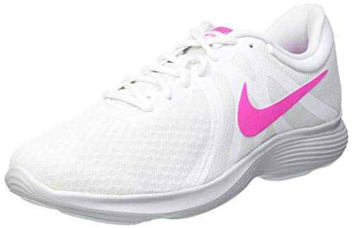 Nike Wmns Revolution 4, Zapatillas de Atletismo para Mujer, Multicolor (White/Laser Fuchsia/Pure Platinum 000), 38.5 EU