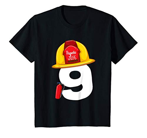 Niños Niños 9º Cumpleaños De Bombero 9 Años De Disfraz De Bombero Camiseta