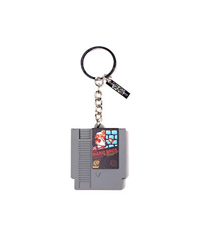 Nintendo Cartridge 3D - Llavero con colgante de goma (10 cm), color gris
