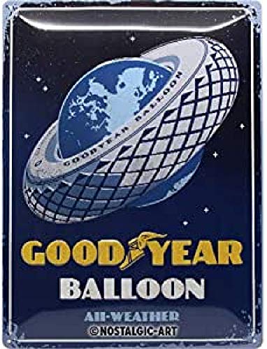 Nostalgic-Art Cartel de Chapa Retro Goodyear – Balloon – Idea de Regalo para los Fans de los Coches y Las Motos, metálico, Diseño Vintage, 30 x 40 cm