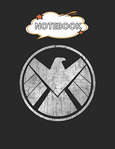 Notebook: Marvel Agents Of Shield Grungy Logo Vintage Blank Comic Notebook for Kids Marble Size Blank Journal Composition Blank Pages Rule College ... of 8.5"x11" for Drawing Sketching Doodling