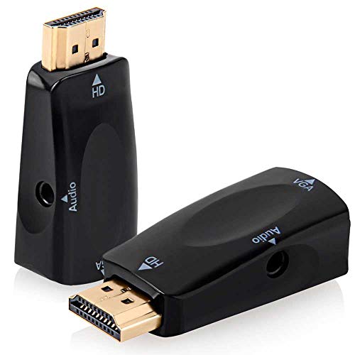 OcioDual Mini Cable Adaptador Convertidor HDMI Macho a VGA Hembra TV Audio Jack Full HD OcioDual Mini Cable Adaptador Convertidor HDMI Macho a VGA Hembra TV Audio Jack Full HD