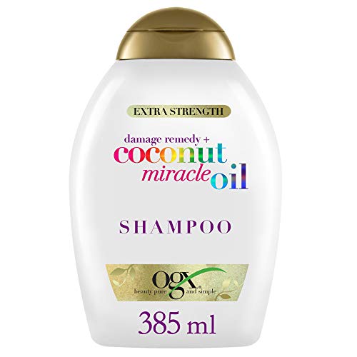 OGX, Champú Coconut Miracle Oil, Repara y Revive, Cabellos Dañados, 385ml