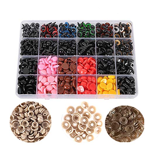Ojos de Seguridad,1040 Piezas Ojos de Plástico para Ojos y Narices de Muñecas, Accesorios de Juguete de Bricolaje para Muñecas/Juguetes de Peluche/Artesanías de Marionetas Ojos de Seguridad,1040 Piezas Ojos de Plástico para Ojos y Narices de Muñecas, Accesorios de Juguete de Bricolaje para Muñecas/Juguetes de Peluche/Artesanías de Marionetas
