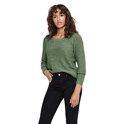 Only ONLGEENA XO L/S Pullover KNT Noos Suéter, Color Verde, L para Mujer