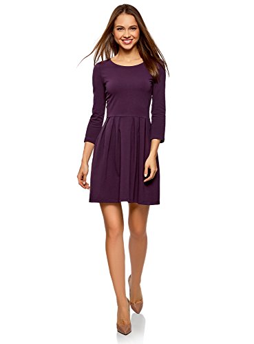 oodji Ultra Mujer Vestido de Punto Entallado, Morado, ES 38 / S oodji Ultra Mujer Vestido de Punto Entallado, Morado, ES 38 / S