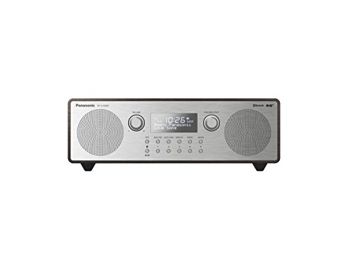Panasonic RF-D100BTEGT - Radio Digital (Sonido estéreo, Dab+, sintonizador FM, conexión a Red y Pilas, Bluetooth, AUX), Color marrón y Plateado