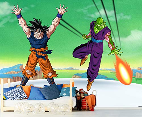 Papel Pintado de Pared Dragon Ball Z Goku y Piccolo Producto Oficial | 100x70 cm | Papel Pintado para Paredes | Producto Original |Decoración Hogar | DBZ