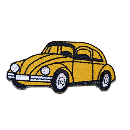 Parches - Beetle escarabajo Retro Hippie - varios colores seleccionables - 4,5 x 7,3 cm - by catch-the-patch® termoadhesivos bordados aplique para ropa, Farbvariante:amarillo