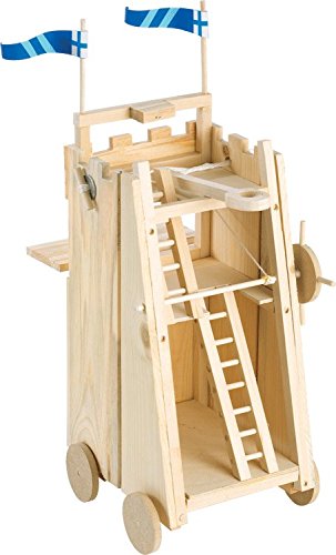 Pathfinders Medieval Siege Tower with Catapult Wooden Kit