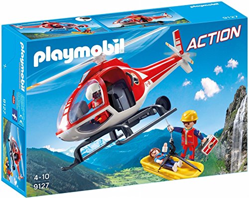 PLAYMOBIL- Helicóptero de Rescate de Montaña, única (9127)