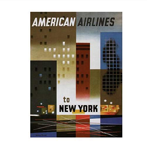 Póster de American Air Lines a Nueva York Weimer Pursell Us 1956 Póster de Pintura Decorativa Impresa en Lienzo -20X28 Pulgadas sin Marco Póster de American Air Lines a Nueva York Weimer Pursell Us 1956 Póster de Pintura Decorativa Impresa en Lienzo -20X28 Pulgadas sin Marco