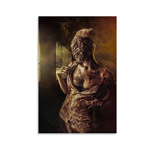 Póster de película de terror Silent Hill Nurse Poster decorativo de la pintura de la pared del arte de la sala de estar carteles pintura del dormitorio 30 x 45 cm
