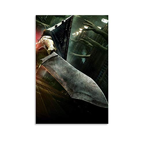 Póster de película de terror Silent Hill Pyramid Head Poster decorativo lienzo de pared de sala de estar carteles de dormitorio pintura 30 x 45 cm