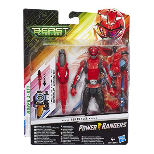 Power Rangers- Figura de acción Beast Morphers Ranger Rojo 15 cm, Multicolor (Hasbro E5941ES0)