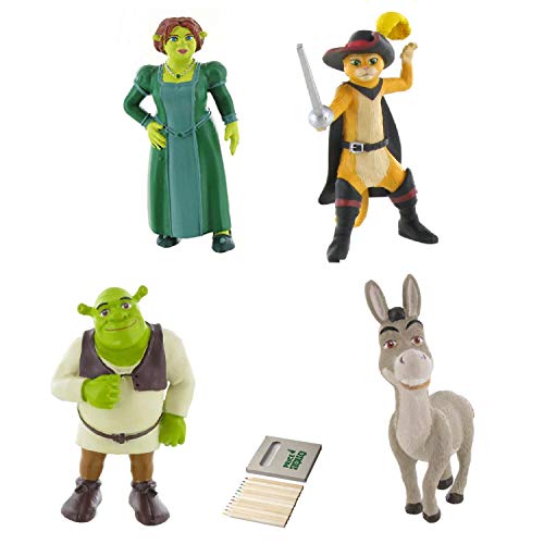 Price Toys Shrek Mini Figura Juguetes - Fiona, Shrek, Burro y el Gato con Botas (Shrek/Fiona/Donkey/Puss in Boots)