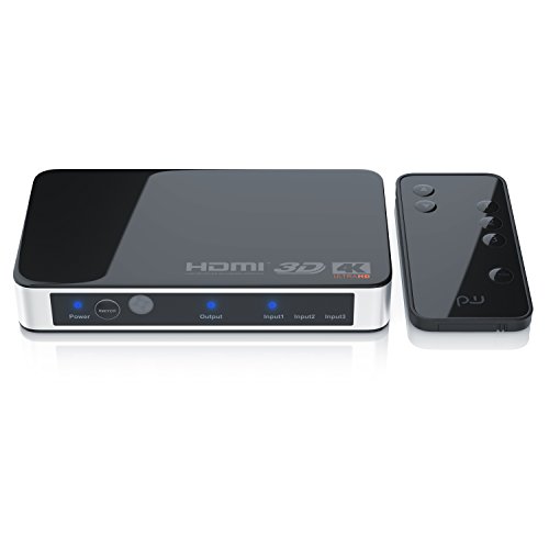 Primewire - Switch HDMI 2.0 4k 60Hz - Switch de 3 Puertos con Mando a Distancia - Ultra HD 4096x2160 - CEC - HDR - HDR - 3D Ready - HDCP - 48 bit Deep Color - Cambio automático - Dolby TrueHD