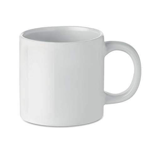 Publiclick® Lote 25 Unidades Taza pequeña Mini Blanco,Med Ø8X8 CM,Taza de cerámica de 200, Embalaje Individual en Caja de cartón