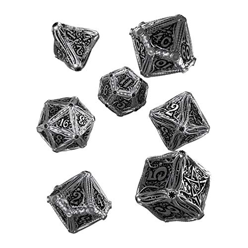 Q Workshop Metal Call of Cthulhu RPG Dice Set 7 Polyhedral Pieces