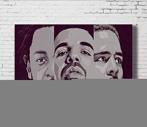 qianyuhe Impresión en Lienzo Cuadros artísticos de Pared Drake J Cole & Kendrick Lamar Hip Hop Rap Music LW-Canvas Art Poster Home Decor 60x90cm (24x36inch