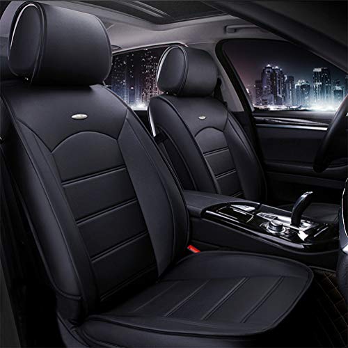 Qiaodi Juego de 2 fundas para asientos delanteros de coche de piel para VOLVO C30 C70 S40 S60 S80 S90 V40 V50 V60 XC40 XC60 XC70 XC90, compatible con airbag (negro)