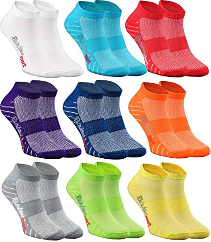 Rainbow Socks - Hombre Mujer Calcetines Deporte - 9 Pares - Multicolor - Talla 39-41
