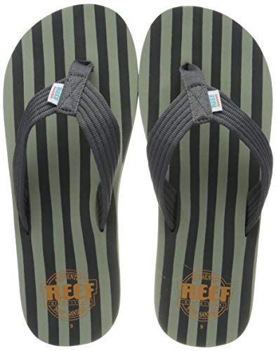 Reef Original Stripes, Chanclas para Hombre, Gris/Verde, 43 EU