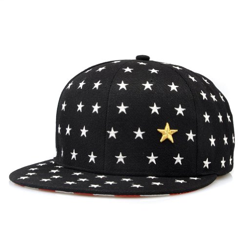RETON - Gorra de béisbol con diseño de estrellas, color negro