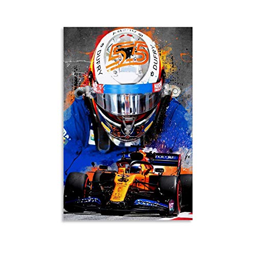 RTYHJ Carlos Sainz Jr F1 - Póster decorativo para pared, diseño de carlos Sainz Jr F1, 50 x 75 cm