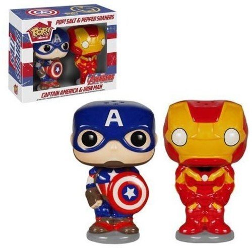 Salt and Pepper Pop Home Marvel Capitan America Iron Man