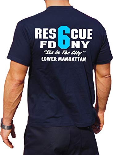 Shirtzshop Rescue 6 - Camiseta con texto "Six in the City", diseño de bomberos de Nueva Yorker
