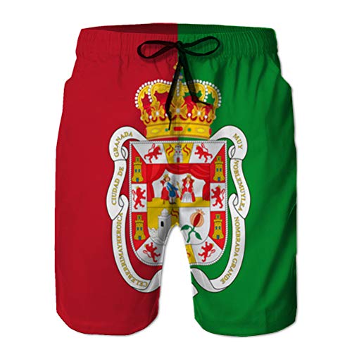 Shorts de Playa para Hombre Casual Classic Swim Trunks Flag Granada City in Andalusia Spain