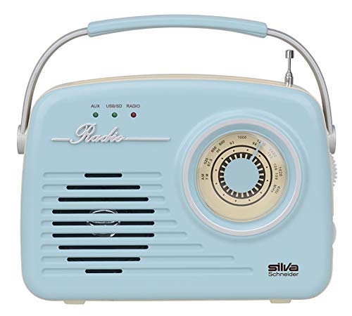 Silva-Schneider Mono 1965 - Radio con Maleta, Funciona con Pilas o con Pilas, Color Azul