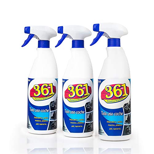 Sisbrill 361 Todo Uso Coche - Limpiador Interior y Exterior del Vehículo - Tapicería, Salpicadero, Cuero, Mosquitos - 750 ml (Pack 3 Unidades 361) Sisbrill 361 Todo Uso Coche - Limpiador Interior y Exterior del Vehículo - Tapicería, Salpicadero, Cuero, Mosquitos - 750 ml (Pack 3 Unidades 361)