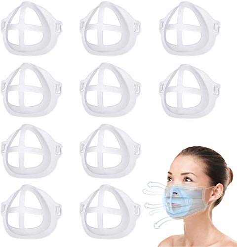 Soporte de máscara 3D para un uso cómodo | Marco de apoyo interior de máscara | Soporte de soporte para la nariz para respirar suavemente | Accesorios de máscara facial DIY (10 piezas)