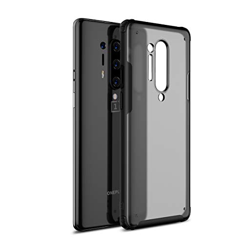 SPAK OnePlus 8 Pro Funda,Ultra Delgado Suave TPU Marco de Parachoques Cristal Claro Duro PC Contraportada Caso Cubierta para OnePlus 8 Pro (Negro)