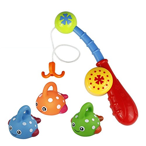 Stillshine Juguetes de baño juego pesca con lindo pescado para niños baño de baño jugar agua en la bañera de la piscine(El color de la barra de pesca es al azar) (Estilo 1)