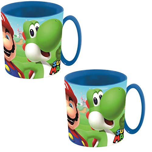 Super Mario Yoshi - Juego de 2 tazas, diseño de Super Mario Super Mario Yoshi - Juego de 2 tazas, diseño de Super Mario