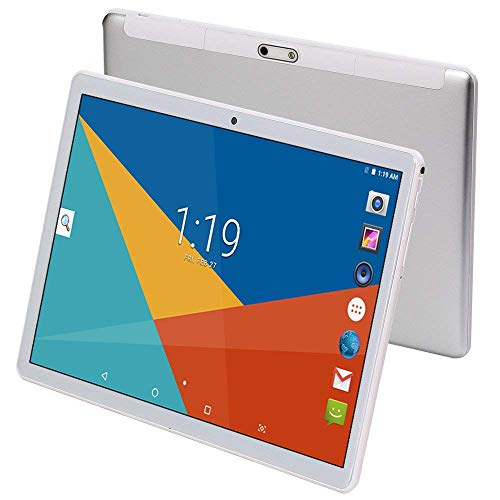 Tableta de 10 pulgadas Octa Core CPU Android 8.1, 4 GB de RAM, 64 GB de memoria interna, cámara WiFi, GPS, Dual SIM, sin bloqueo de red, tableta 3G, metal plata