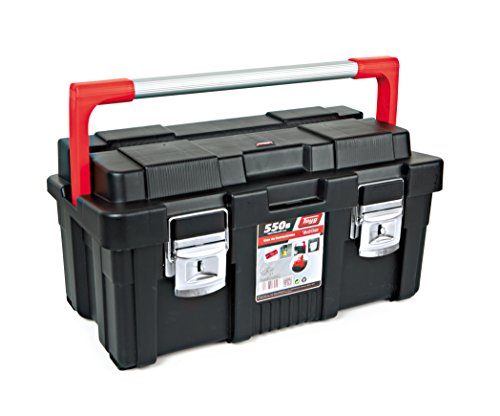 Tayg 170003 Caja de herramientas de plástico-aluminio 550-B, negro, 550 x 300 x 275 mm