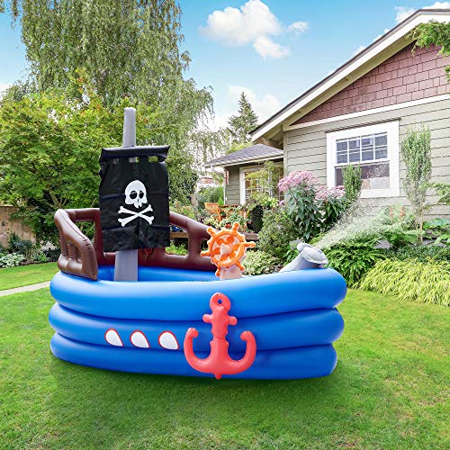 Teamson Kids Inflable para Niños - Barco Pirata Acuático TK-48272B-UK/EU