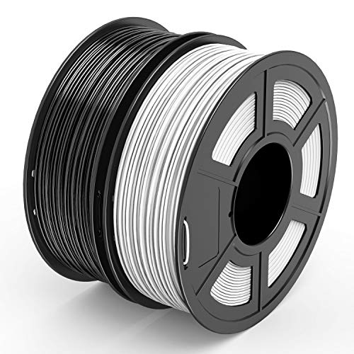TECBEARS PLA Filamento de Impresión 3D, 1.75mm Negro+Blanco, Precisión Dimensional +/- 0.02 mm, 1kg Carrete, 2 Paquete TECBEARS PLA Filamento de Impresión 3D, 1.75mm Negro+Blanco, Precisión Dimensional +/- 0.02 mm, 1kg Carrete, 2 Paquete